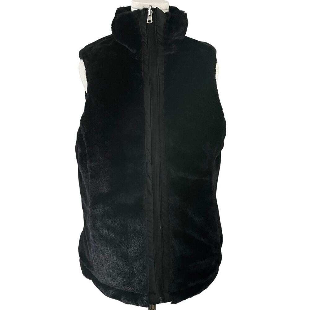 Reversible Faux Fur Vest Keren Hart Size Medium Cozy Apres Ski Winter Resortwear